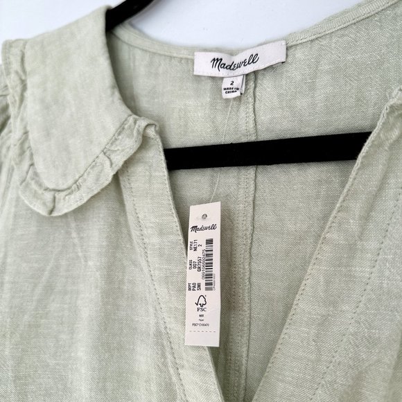 Madewell Light Green Blouse - Picture 2 of 3